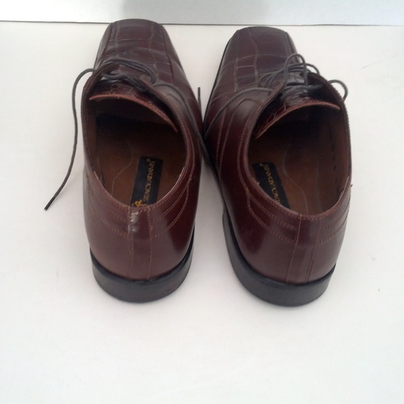 brown leather square toe men's lace tie shoes 11M - Picture 7 of 8